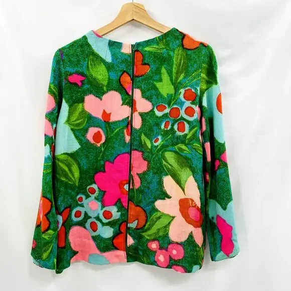 Vintage Handmade FLoral Colorful Blouse - Picture 3 of 3